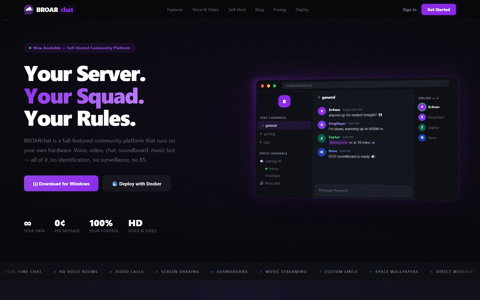 Screenshot of BROARchat