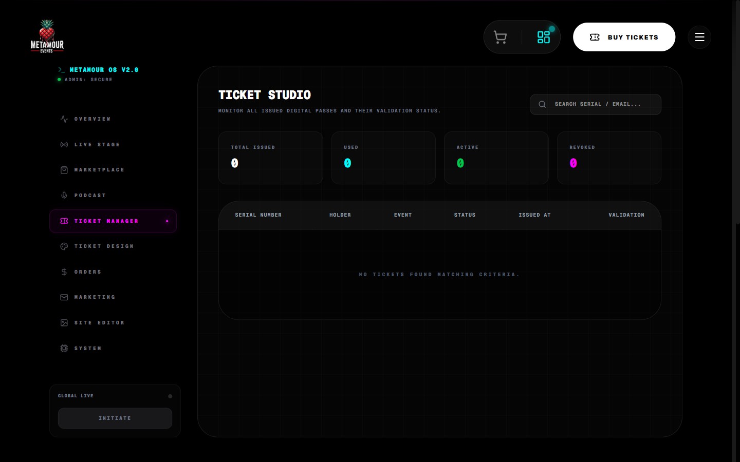 Screenshot of Metamour Events